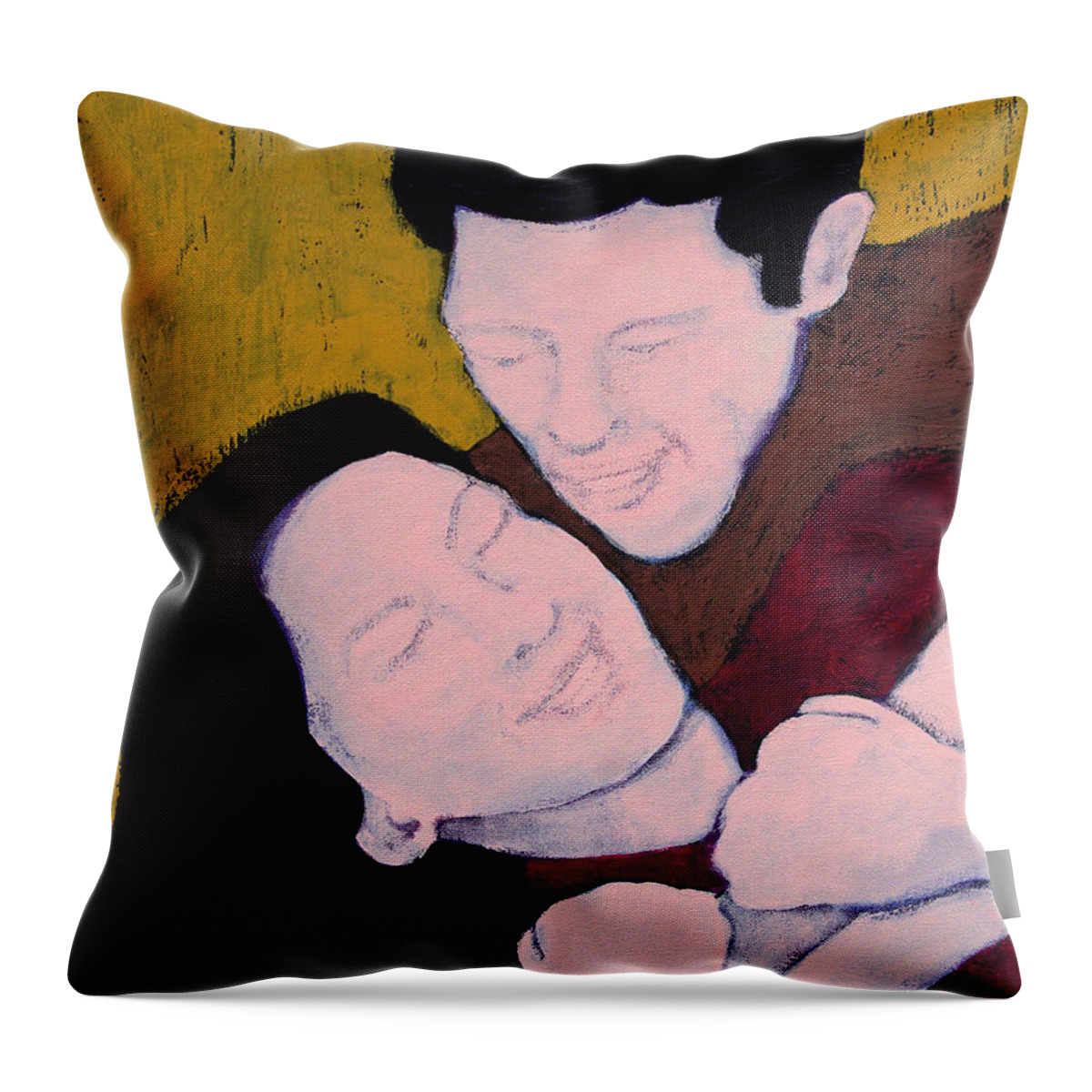 Love Throw Pillow featuring the painting Just Hold Me Tight by Carrie MaKenna