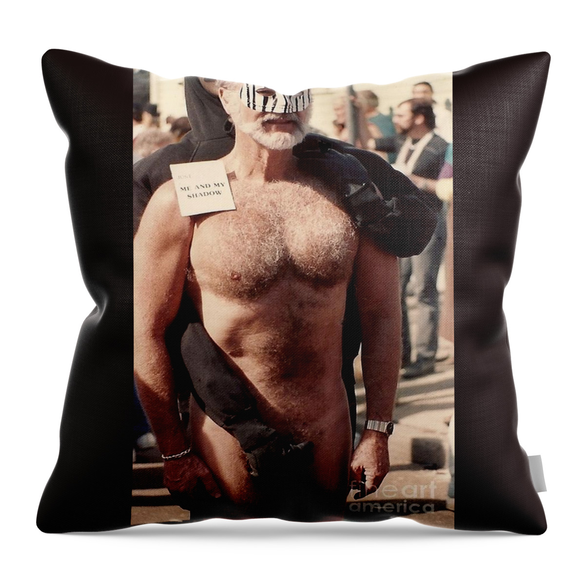 Nola Throw Pillow featuring the photograph New Orleans Just Me And My Shadow At The Mardi Gras In Louisiana by Michael Hoard
