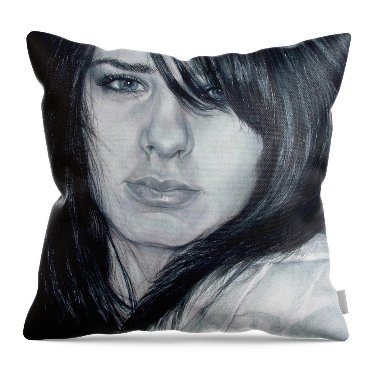 Girl Throw Pillow featuring the drawing Just Me by Shana Rowe Jackson