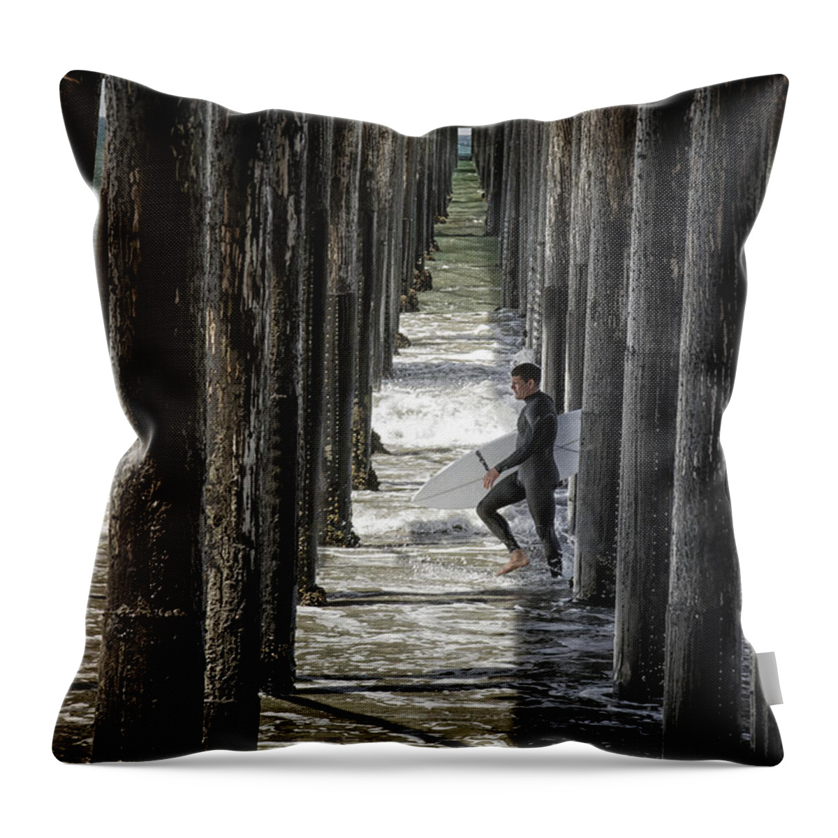 Oceanside Throw Pillow featuring the photograph Just Passing Through by Joan Carroll