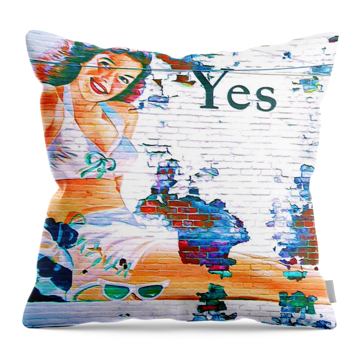 Pop Art Throw Pillow featuring the photograph Just Sitting By The Side Of The Road - Digital Art by Robyn King