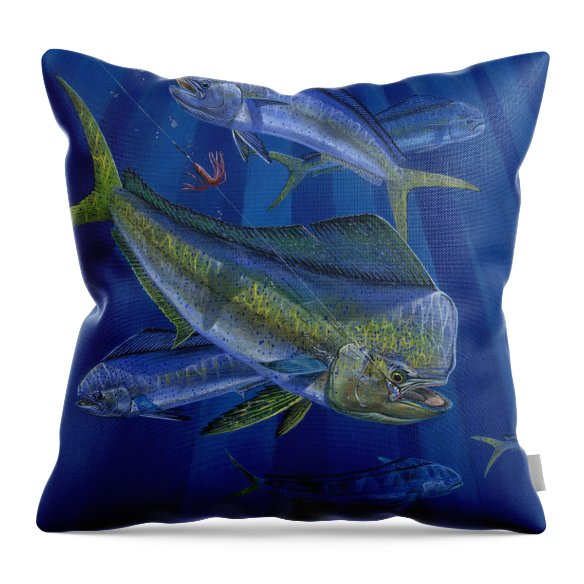 Mahi Throw Pillow featuring the painting Just Taken Off0025 by Carey Chen