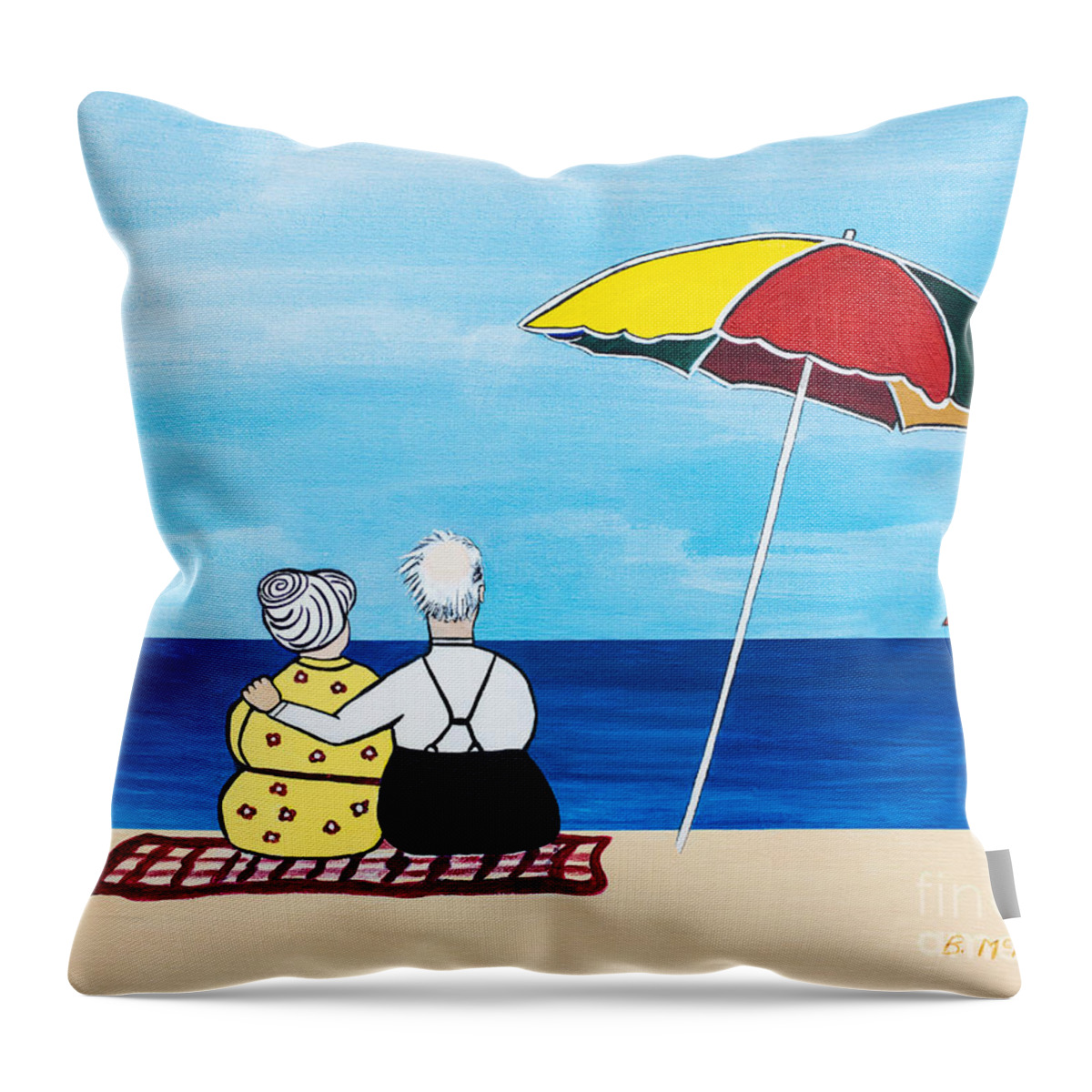 Couple Throw Pillow featuring the painting Just The Two Of Us by Barbara McMahon