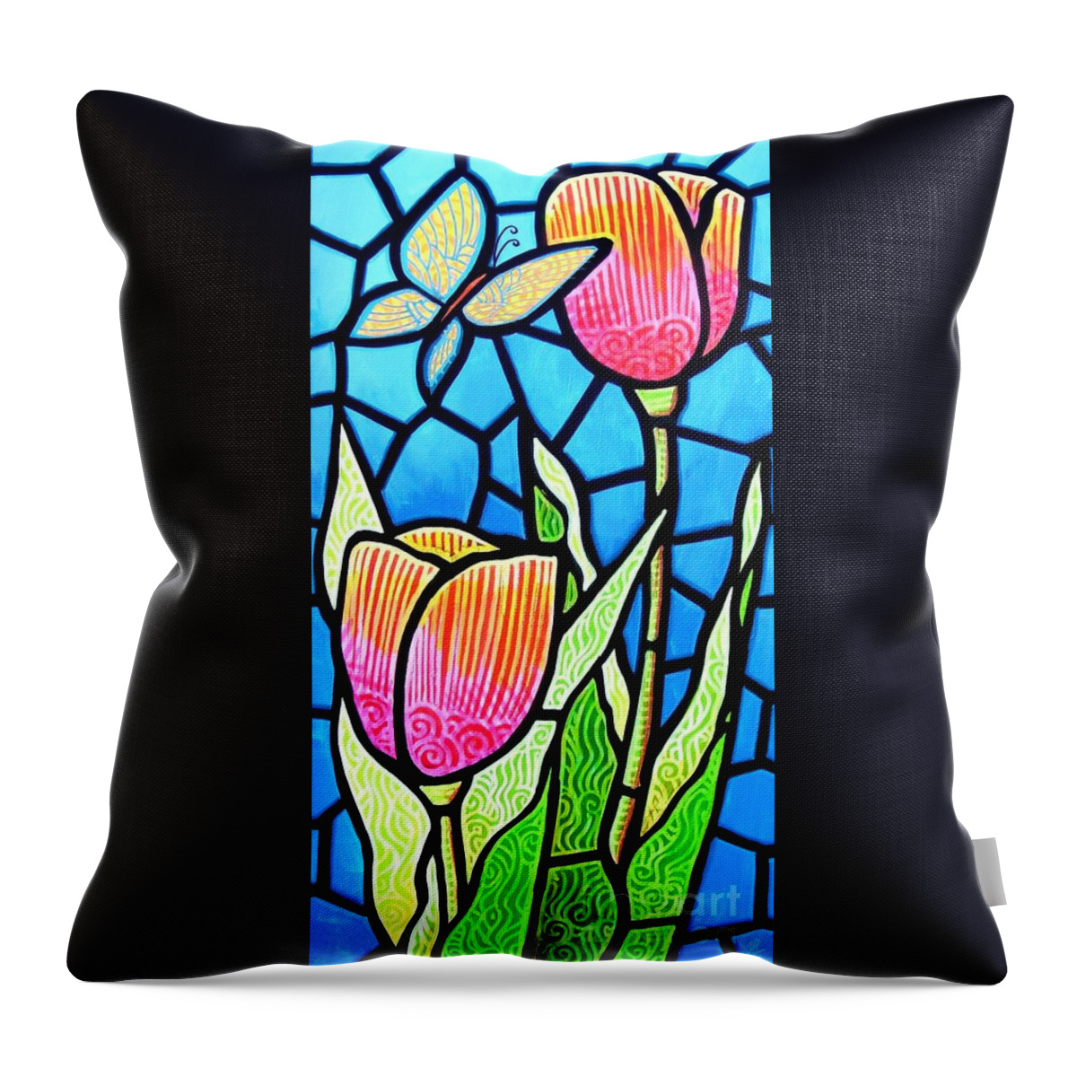 Butterflies Throw Pillow featuring the painting Just Visiting by Jim Harris