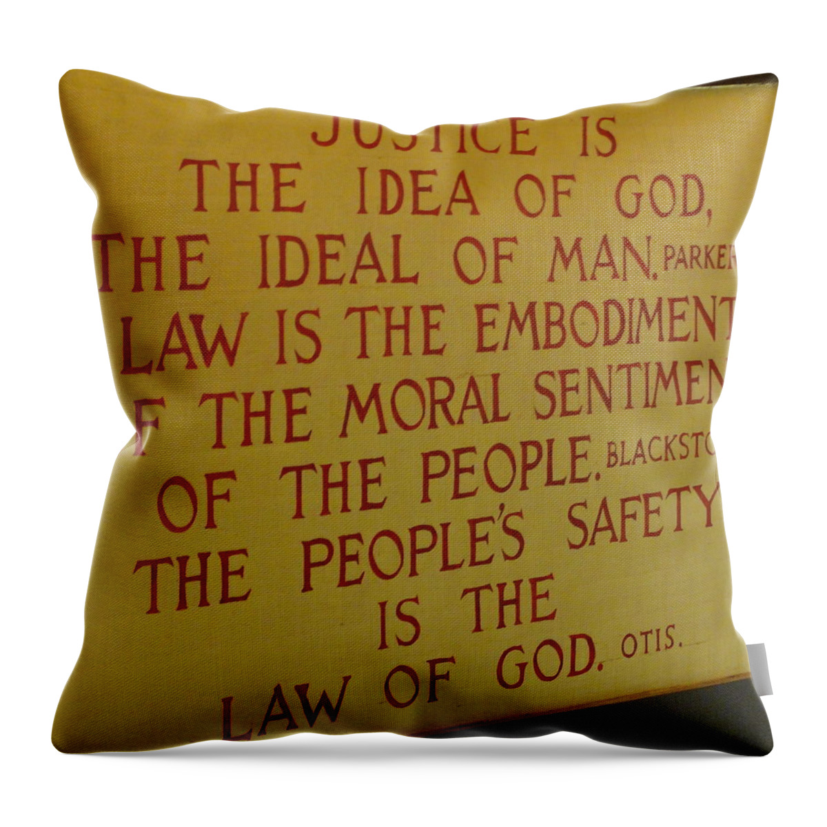Justice Throw Pillow featuring the photograph Justice and Law by Norma Brock