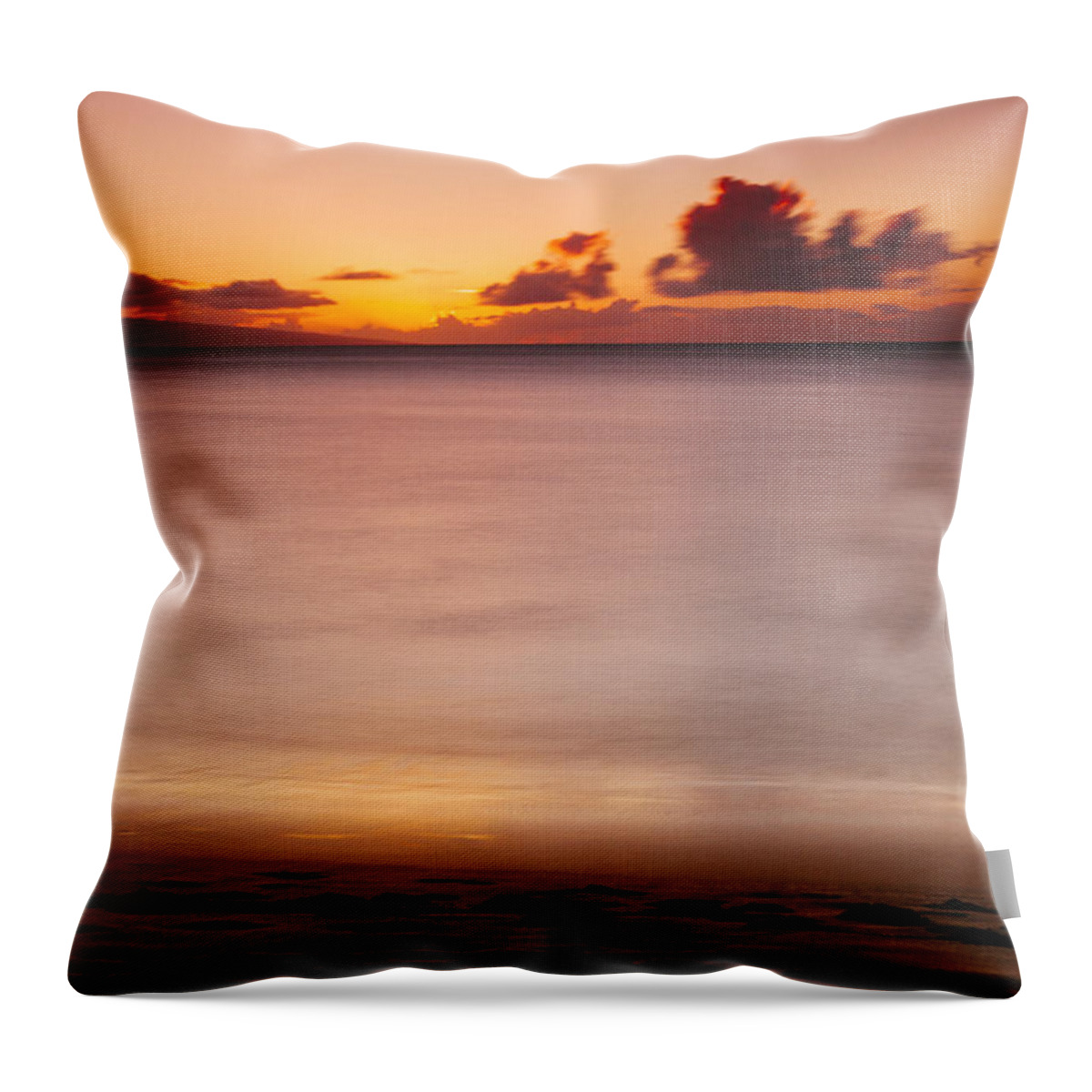 Maui Throw Pillow featuring the photograph Ka'anapali Sunset by Laura Tucker