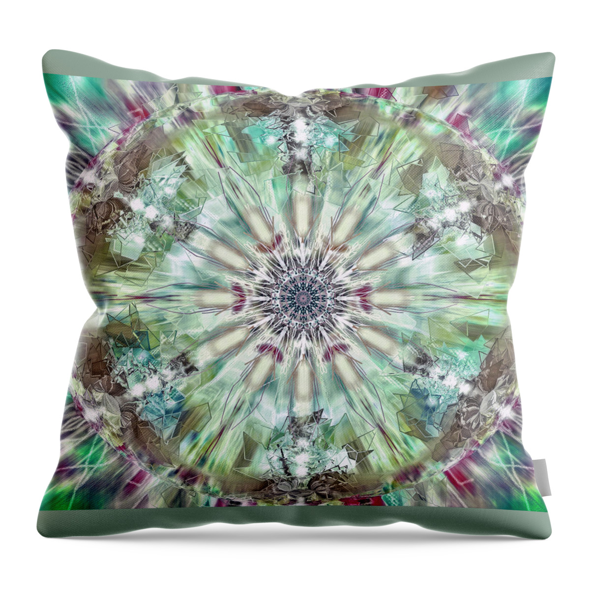 Kaleidoscope Throw Pillow featuring the digital art Kaleidoscope by Savannah Gibbs