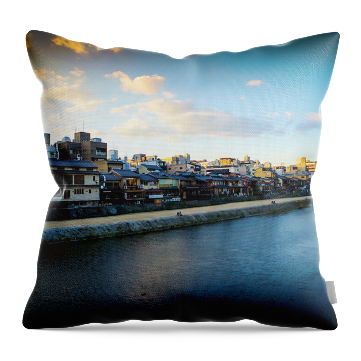 Tranquility Throw Pillow featuring the photograph Kamo River, Kyoto by =tengnkoh@photography=