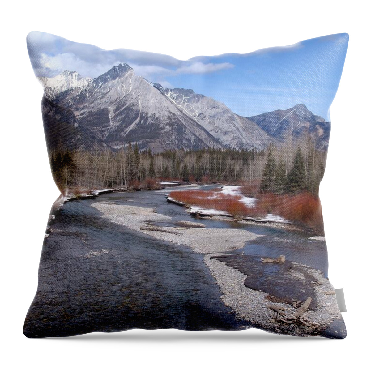 Landscape Throw Pillow featuring the photograph Kananaskis River - Lougheed Provincial Park, Kannanaskis, Alberta by Ian McAdie