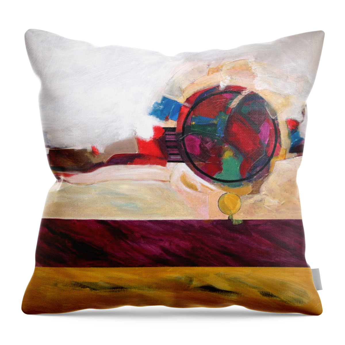 Abstract Throw Pillow featuring the painting Karma by Marlene Burns