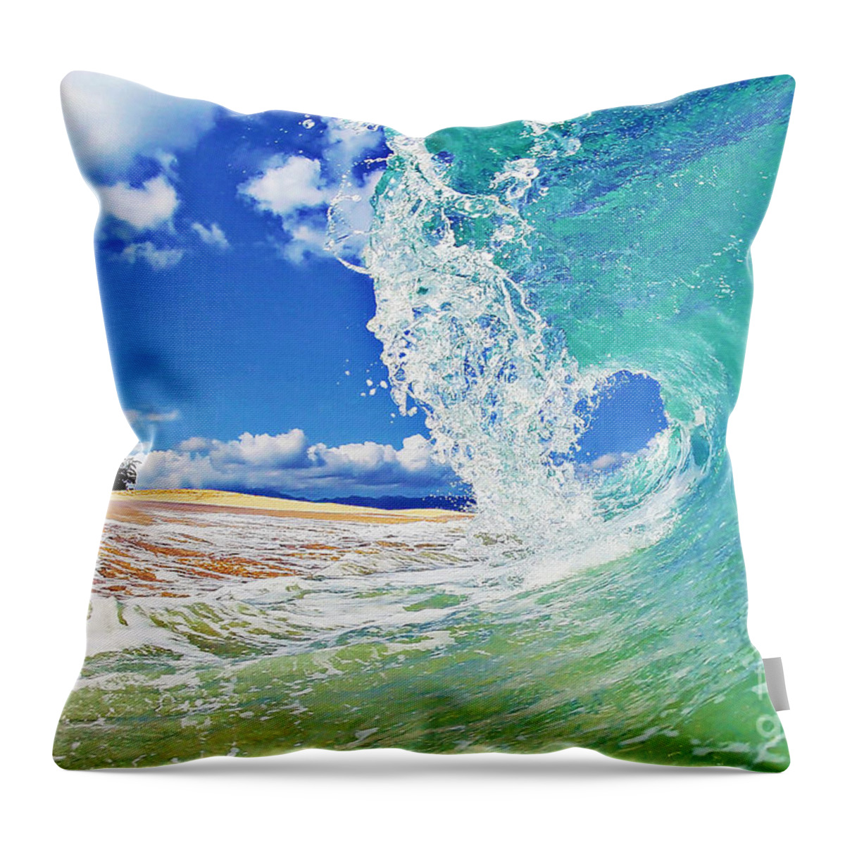 Ocean Throw Pillow featuring the photograph Keiki Beach Wave by Paul Topp
