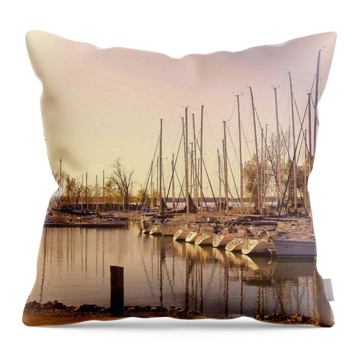 Boats Throw Pillow featuring the photograph Kentucky Lake Sail Boats by Bonnie Willis