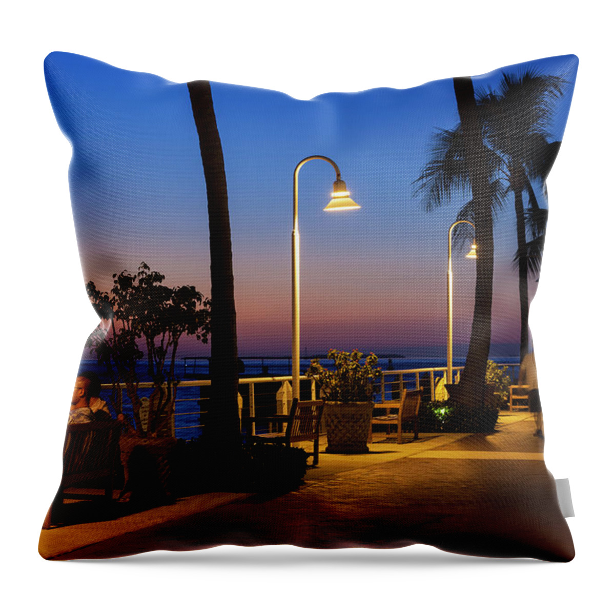 East Throw Pillow featuring the photograph Key West, Florida, Exterior View by Walter Bibikow