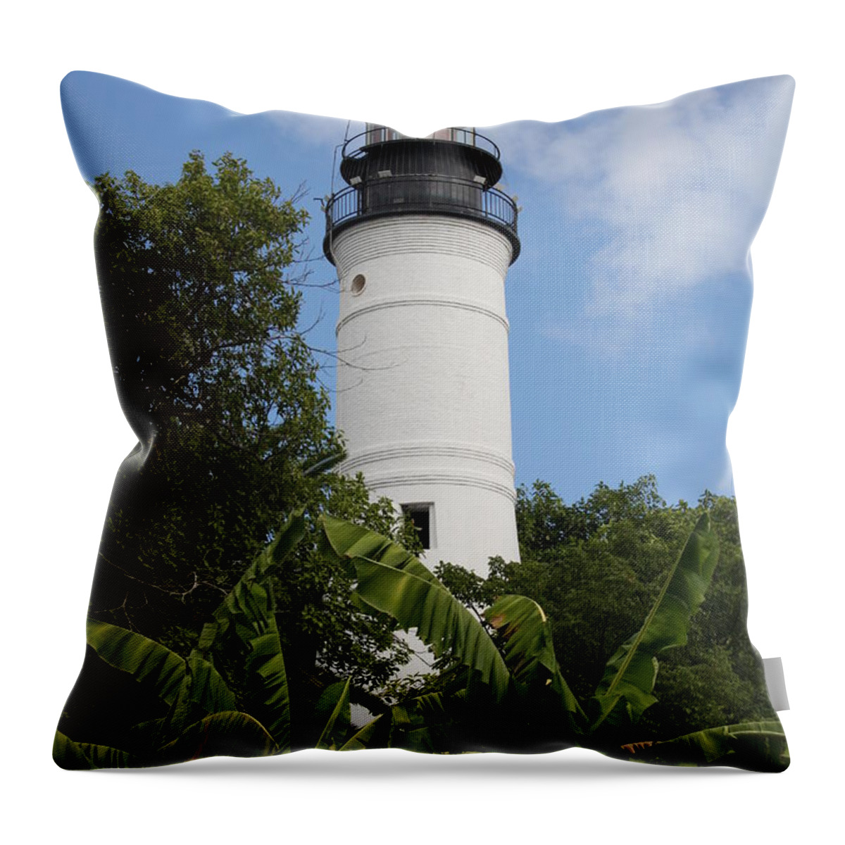 Ligthouse Throw Pillow featuring the photograph Key West Lighthouse by Christiane Schulze Art And Photography