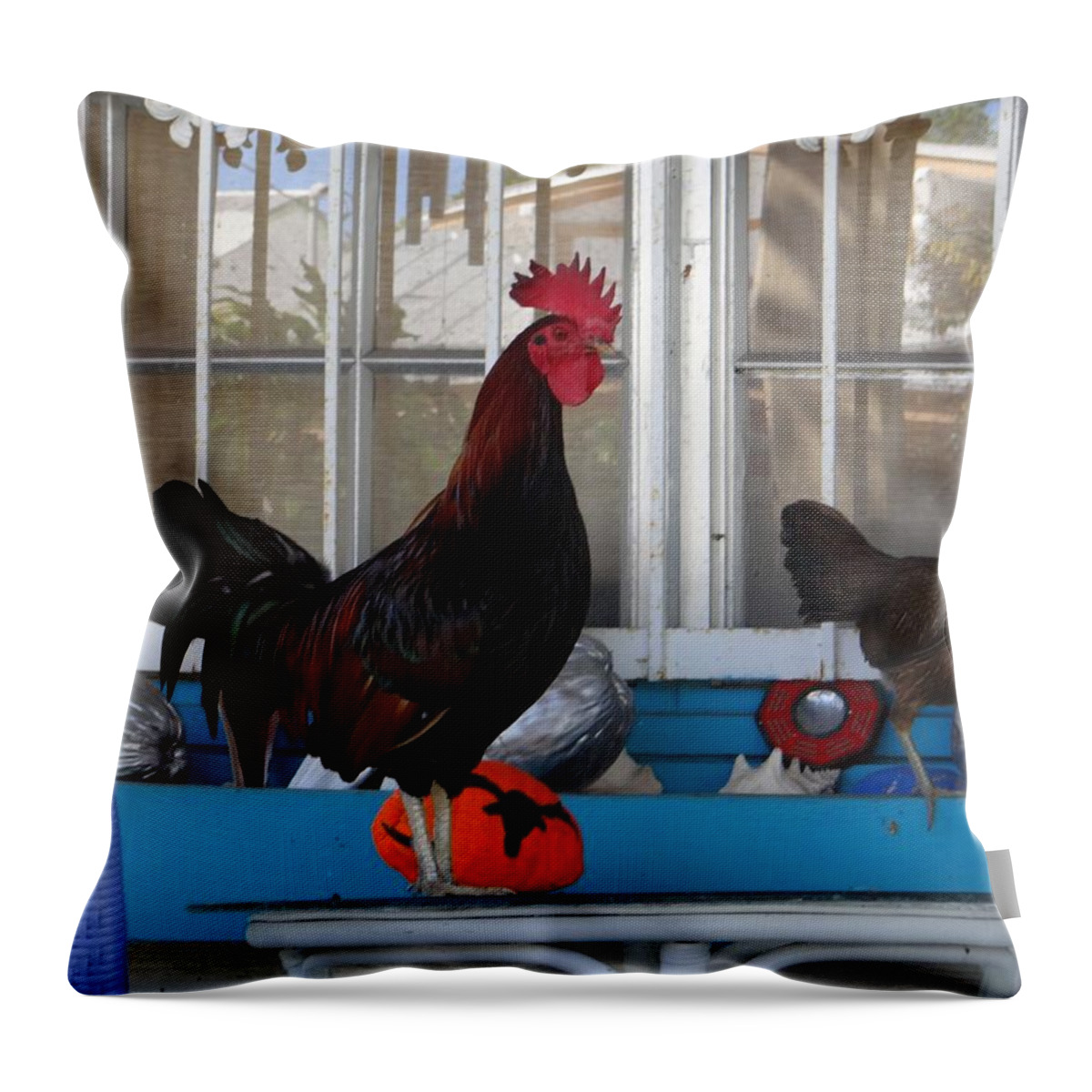 Key West Throw Pillow featuring the photograph Key West Rooster by Keith Stokes