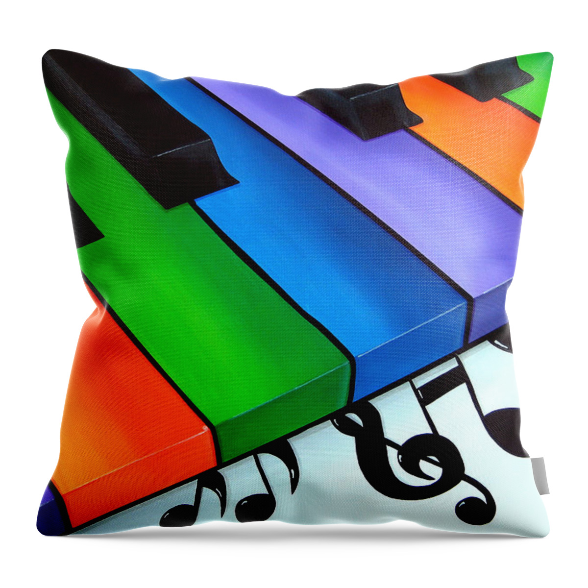 Pop Art Throw Pillow featuring the painting Keys by Fidostudio by Tom Fedro
