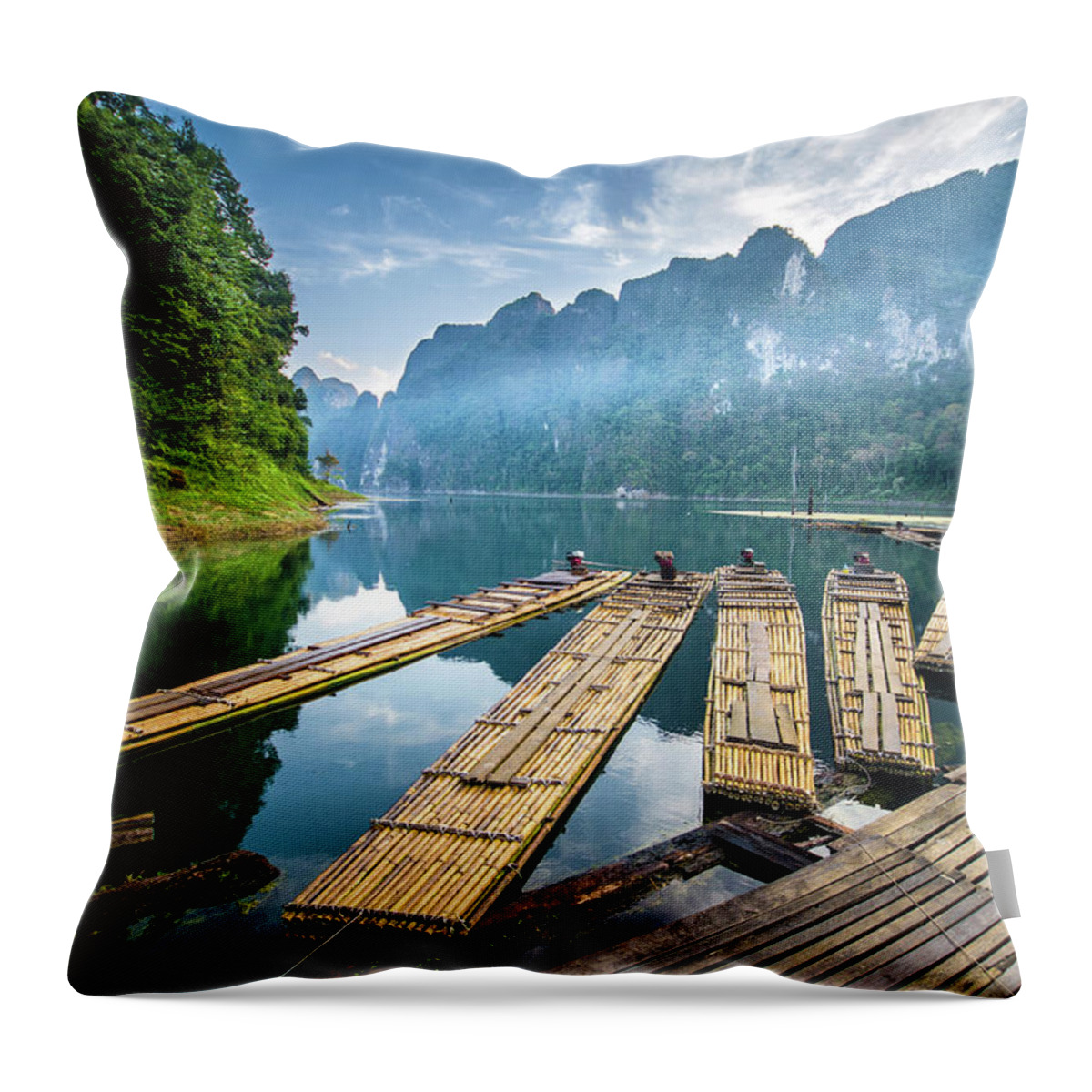 Tranquility Throw Pillow featuring the photograph Khao Sok National Park by Suttipong Sutiratanachai