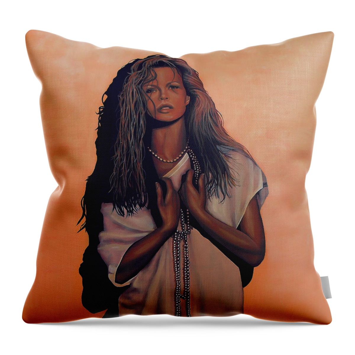 Kim Basinger Throw Pillow featuring the painting Kim Basinger by Paul Meijering