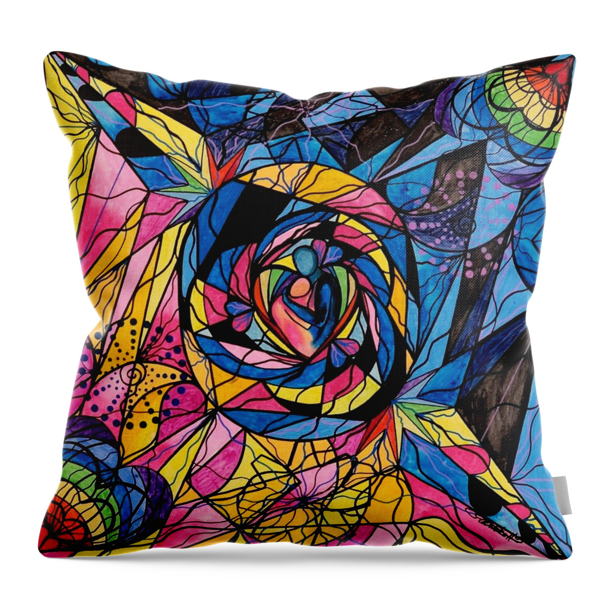Kindred Soul Throw Pillow featuring the painting Kindred Soul by Teal Eye Print Store