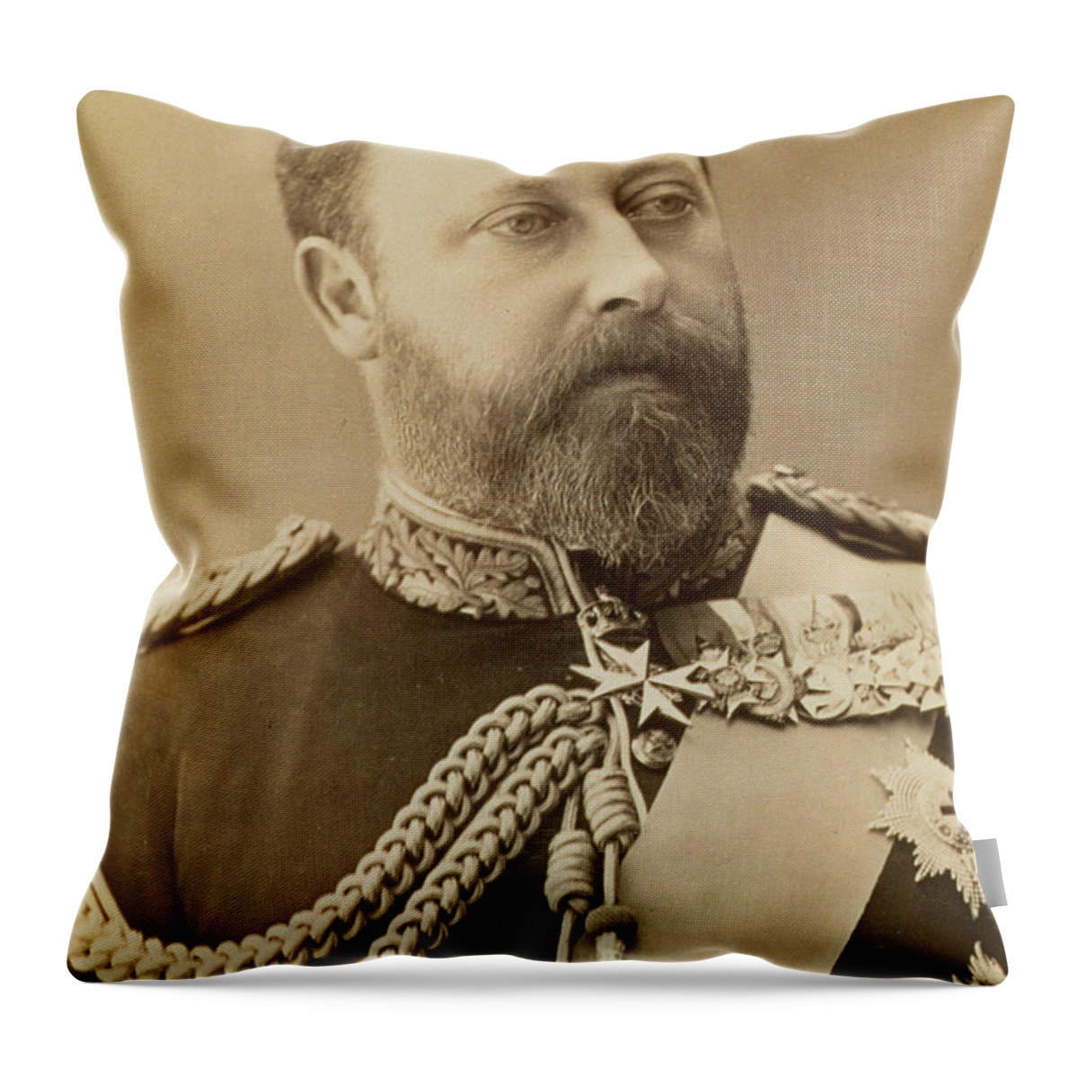 Stanislaus Walery Throw Pillow featuring the photograph King Edward VII by Stanislaus Walery