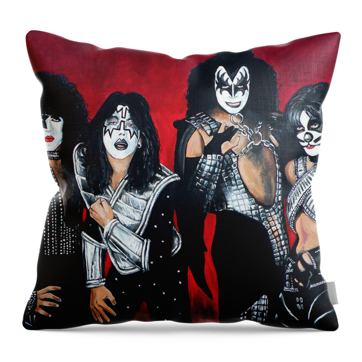 Kiss Throw Pillow featuring the painting Kiss by Tom Carlton