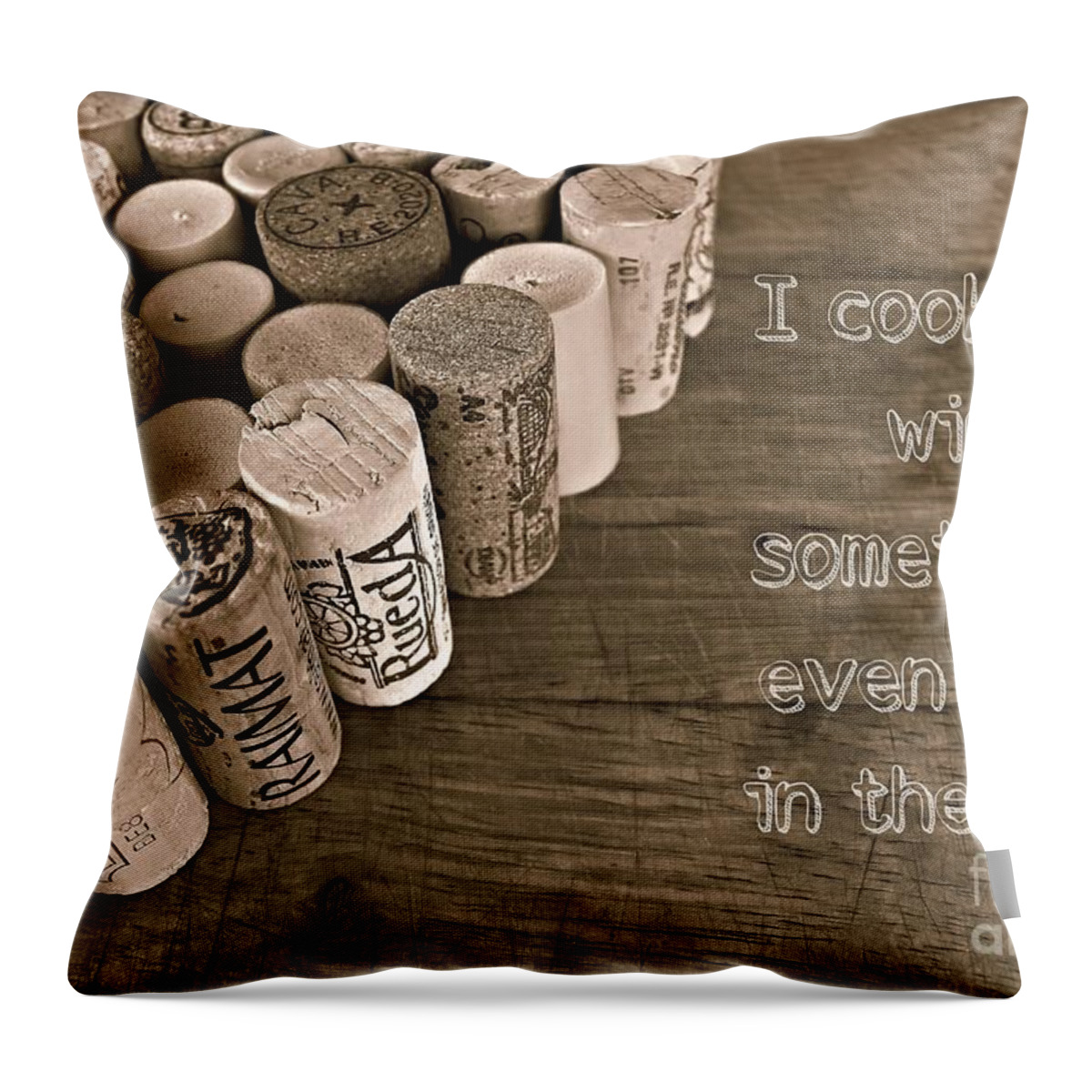 Wine Throw Pillow featuring the photograph Kitchen Fun by Clare Bevan