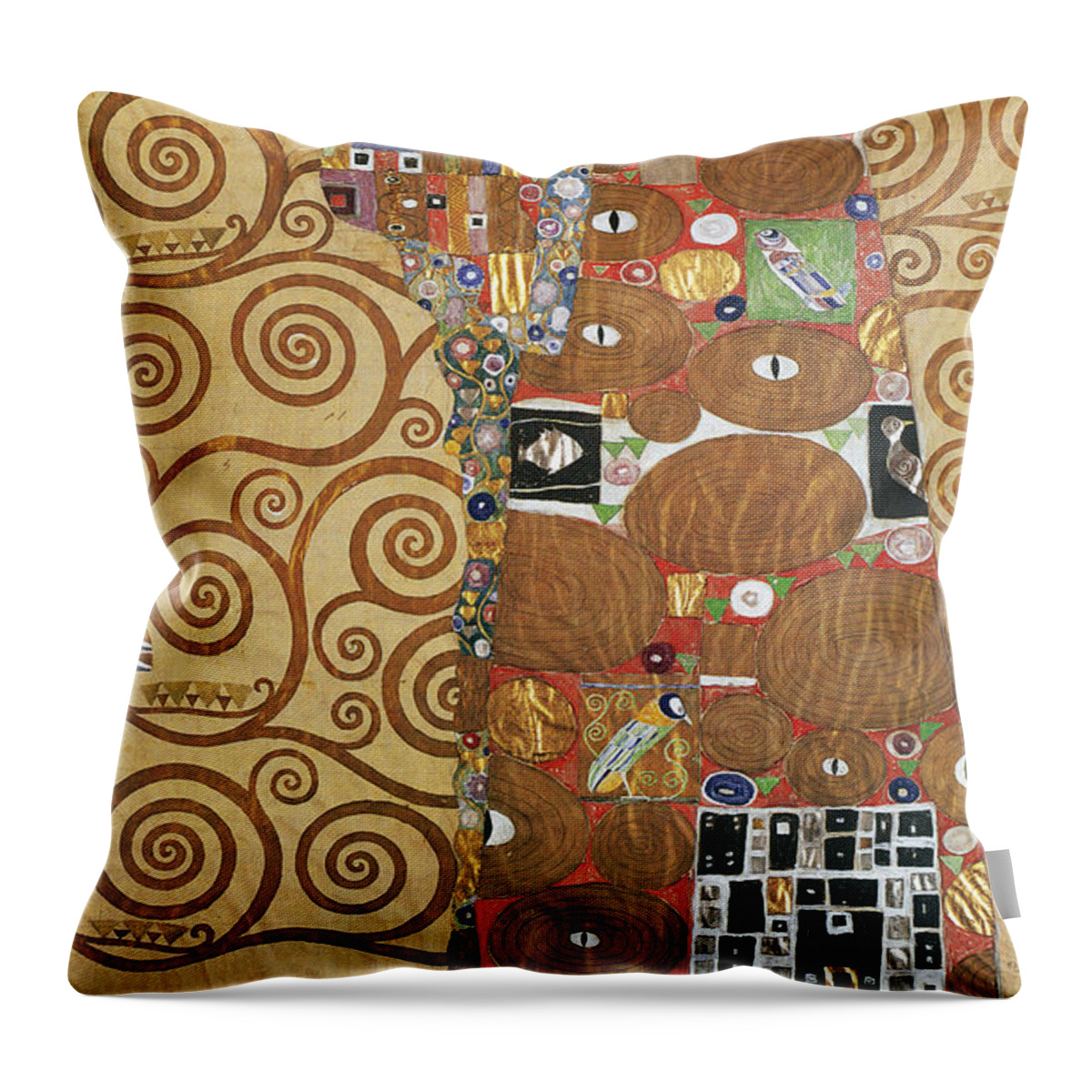 1905 Throw Pillow featuring the drawing Fulfillment #3 by Gustav Klimt