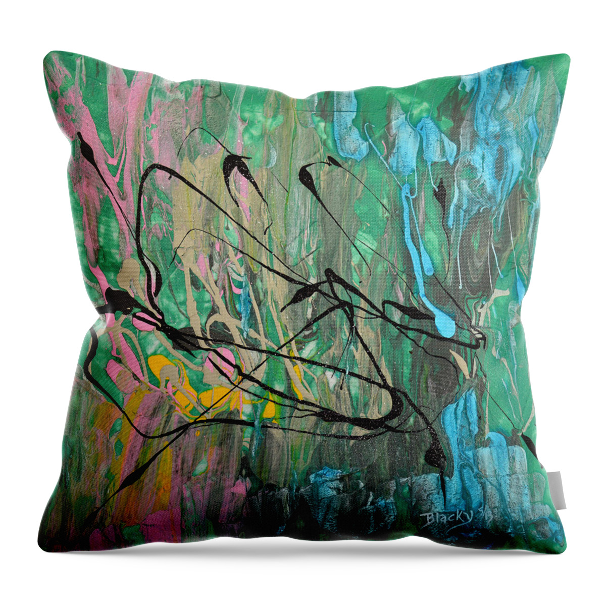 Modern Throw Pillow featuring the painting Kneeling Before You by Donna Blackhall