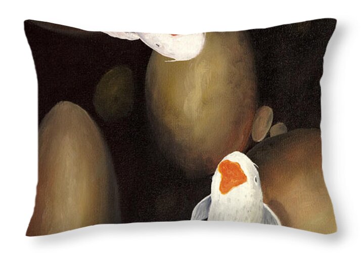 Koi Fish Throw Pillow featuring the painting Koi by Darice Machel McGuire