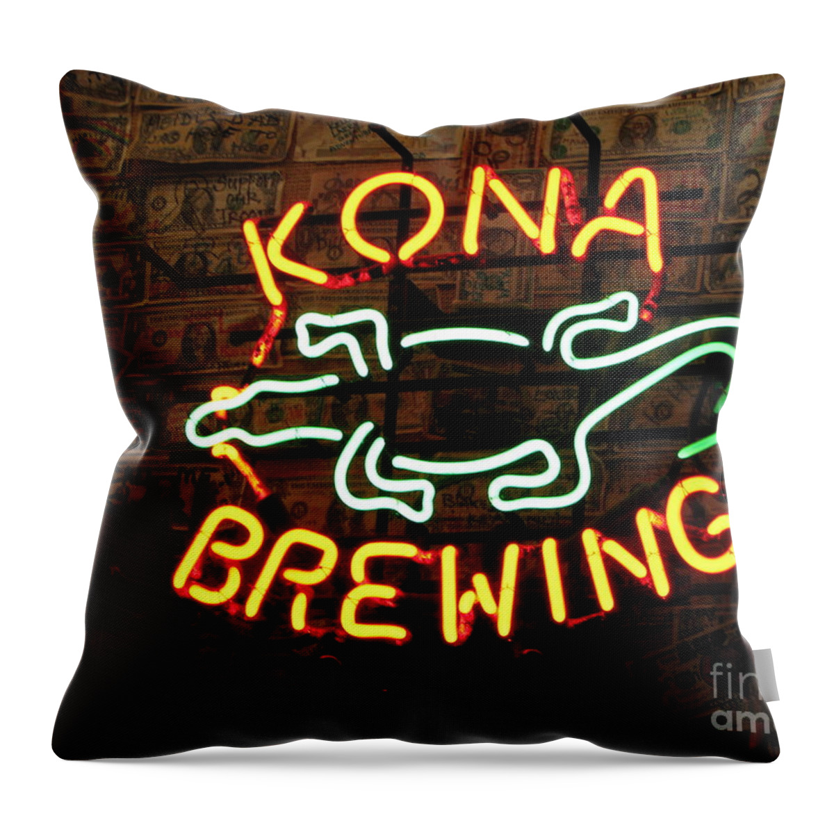 Beer Throw Pillow featuring the photograph Kona Brewing Company by Michael Krek