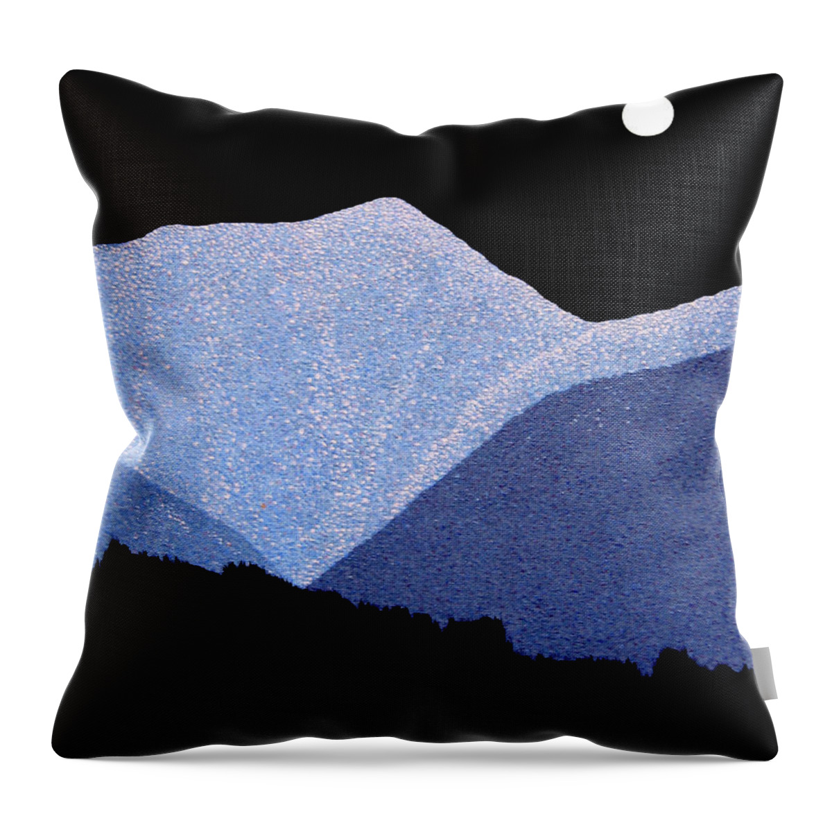 full Moon Throw Pillow featuring the painting Kootenay Mountains by Janice Dunbar