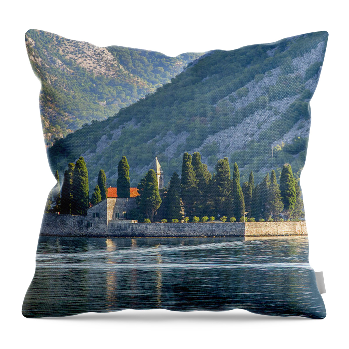 Dalmatian Coast Throw Pillow featuring the photograph Kotor Bay St. George Island by Alan Toepfer