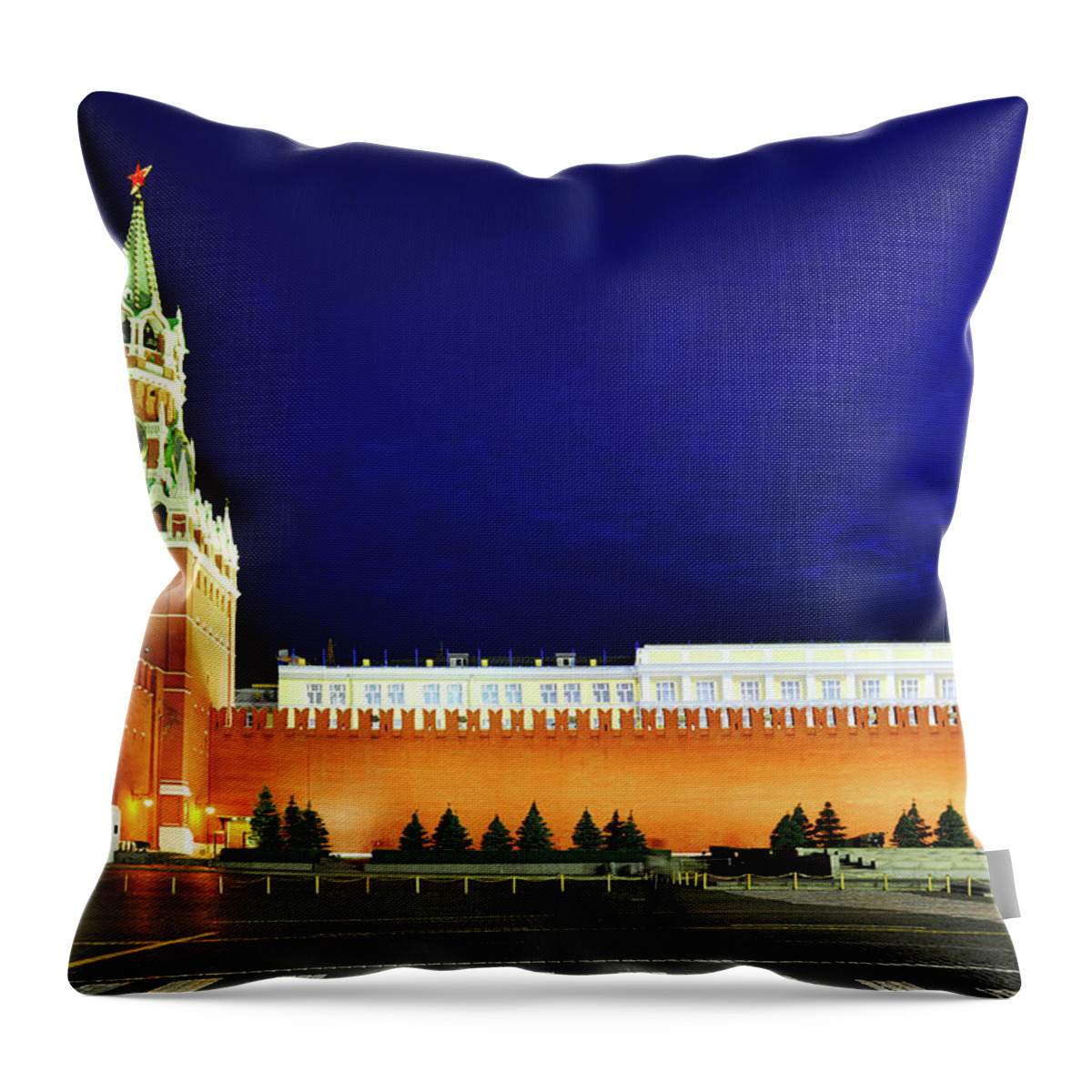 Architectural Feature Throw Pillow featuring the photograph Kremlin by Loveguli