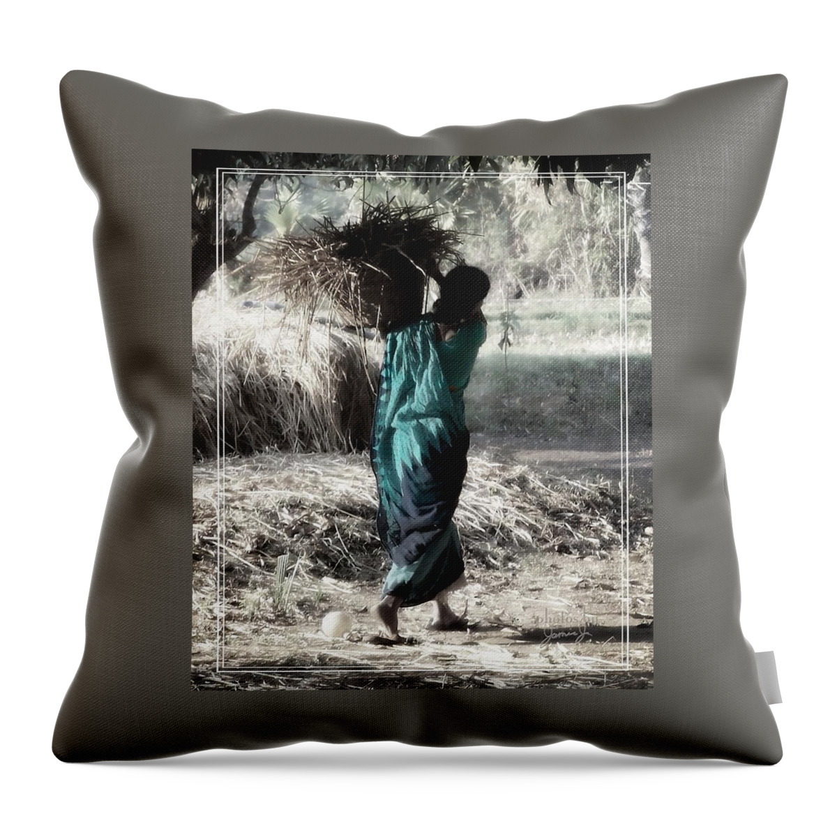Turquiose Throw Pillow featuring the photograph Kumari by Jamie Johnson