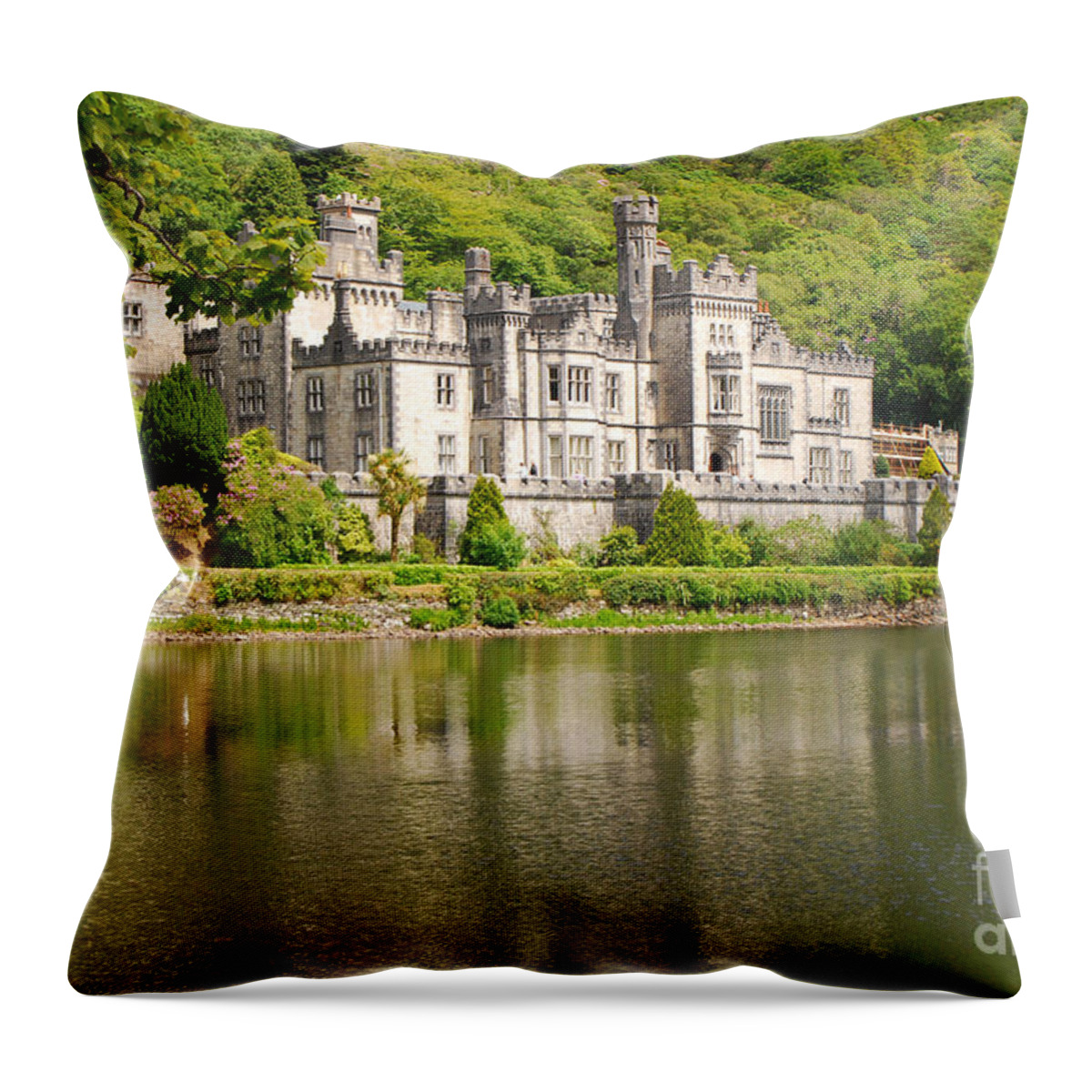 Abbey Throw Pillow featuring the photograph Kylemore Abbey 2 by Mary Carol Story