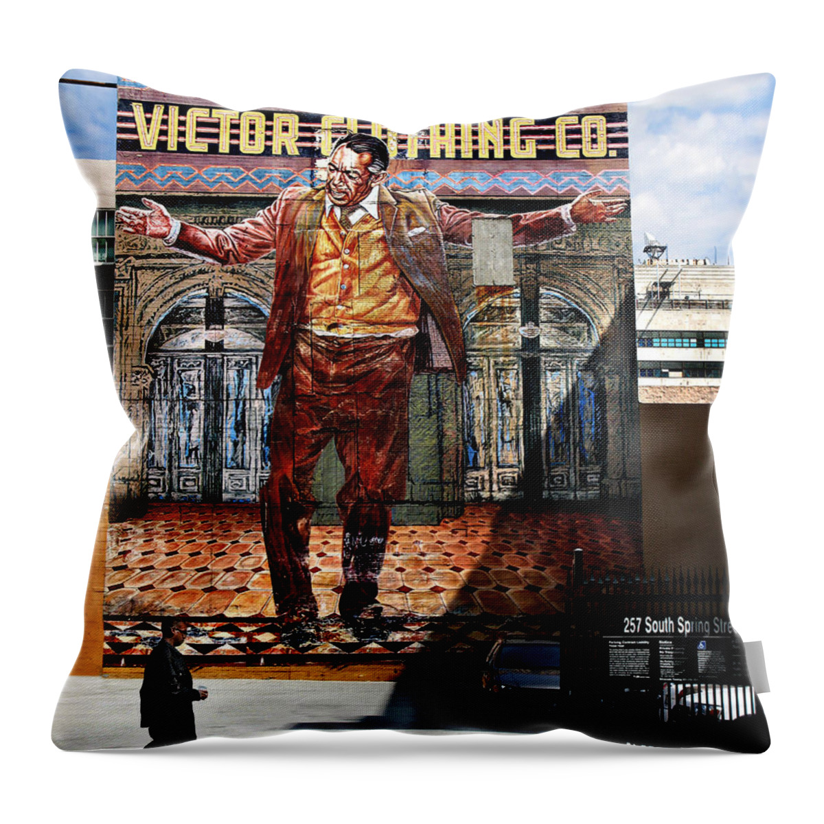Anthony Quinn Throw Pillow featuring the photograph L A City Beat by Jennie Breeze