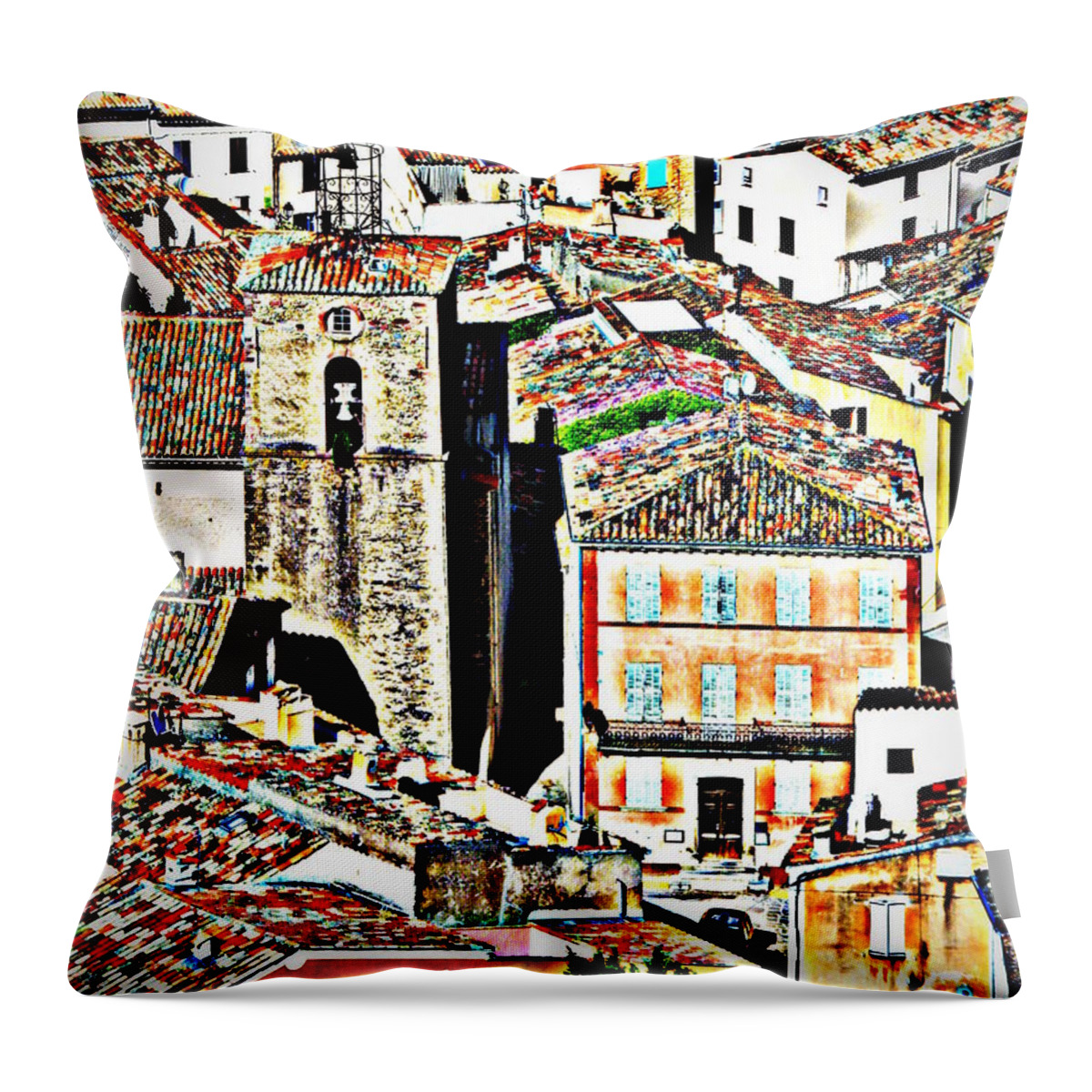 Provence Throw Pillow featuring the photograph La Garde Freinet by Lainie Wrightson