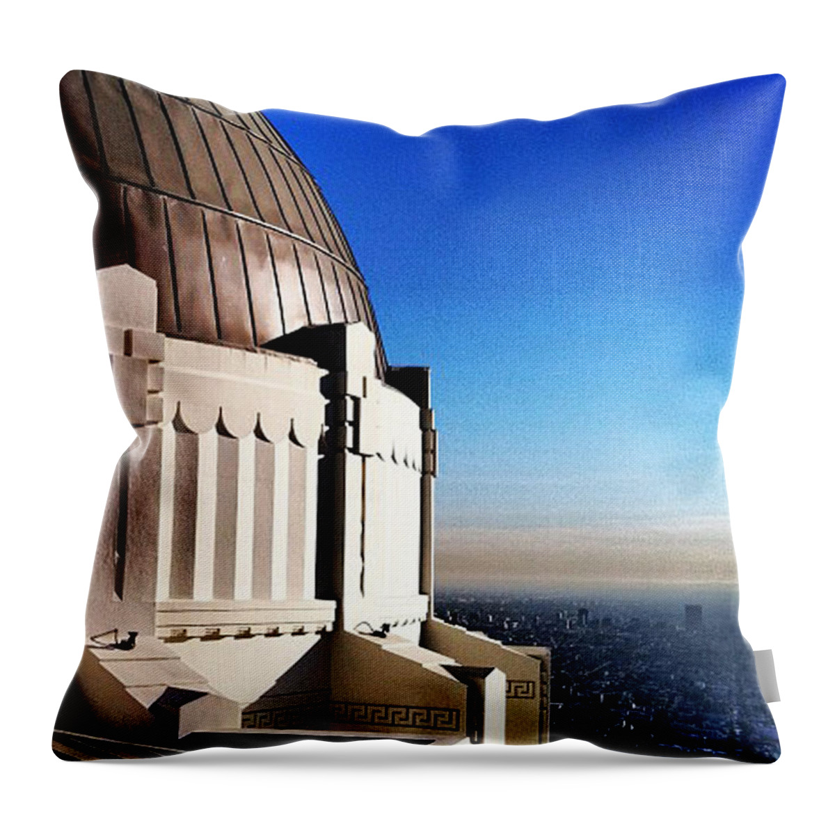 Los Angeles Throw Pillow featuring the photograph LA Griffith Observatory afternoon by Gabe Arroyo
