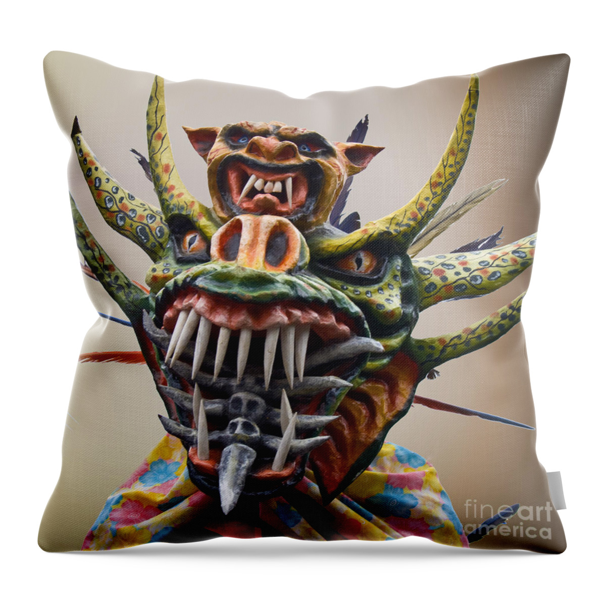 Mask Throw Pillow featuring the photograph La Mascarada by Heiko Koehrer-Wagner