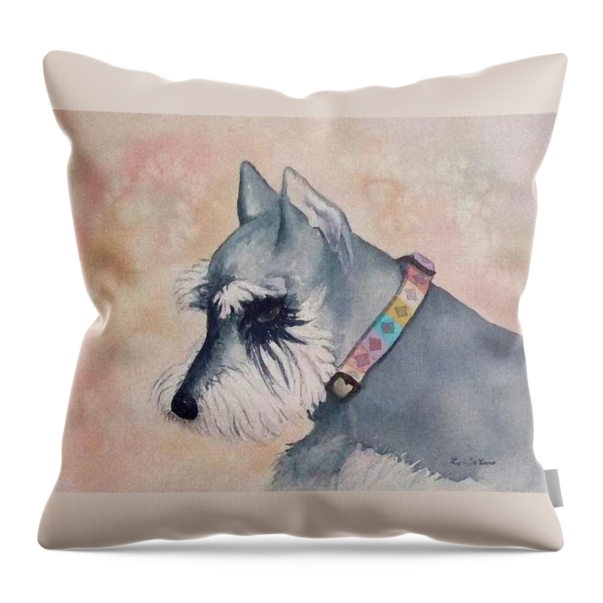Dogs Throw Pillow featuring the painting Lady Catherine by Lyn DeLano