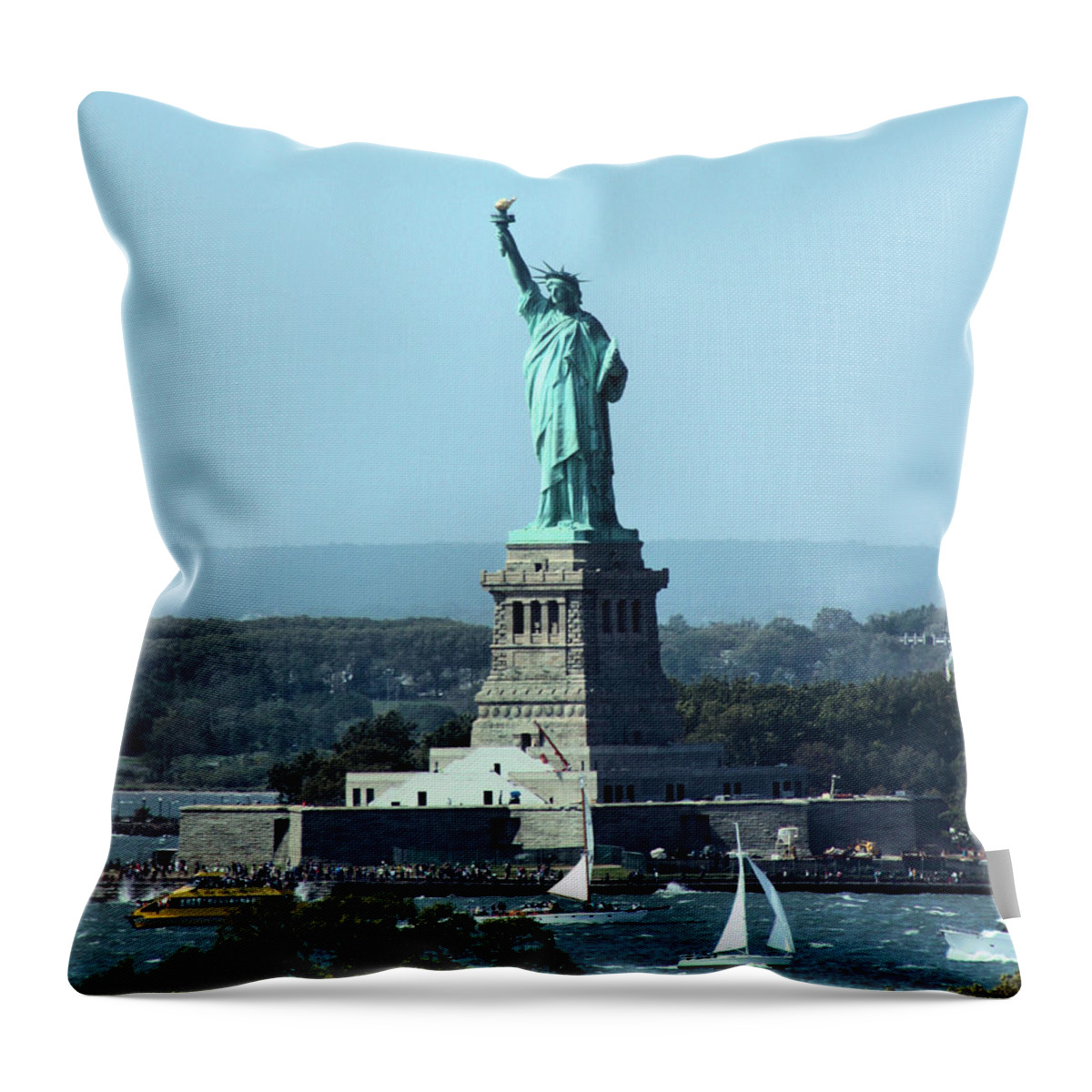 Statue Of Liberty Throw Pillow featuring the photograph Lady Liberty by Kristin Elmquist