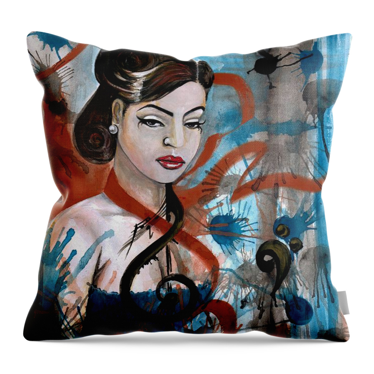 Music Throw Pillow featuring the photograph Lady Sings the Blues by Artist RiA