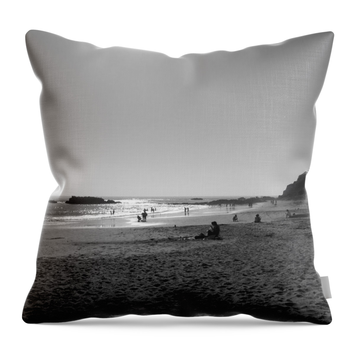 Bw Throw Pillow featuring the photograph Laguna Sunset Reflection by Connie Fox