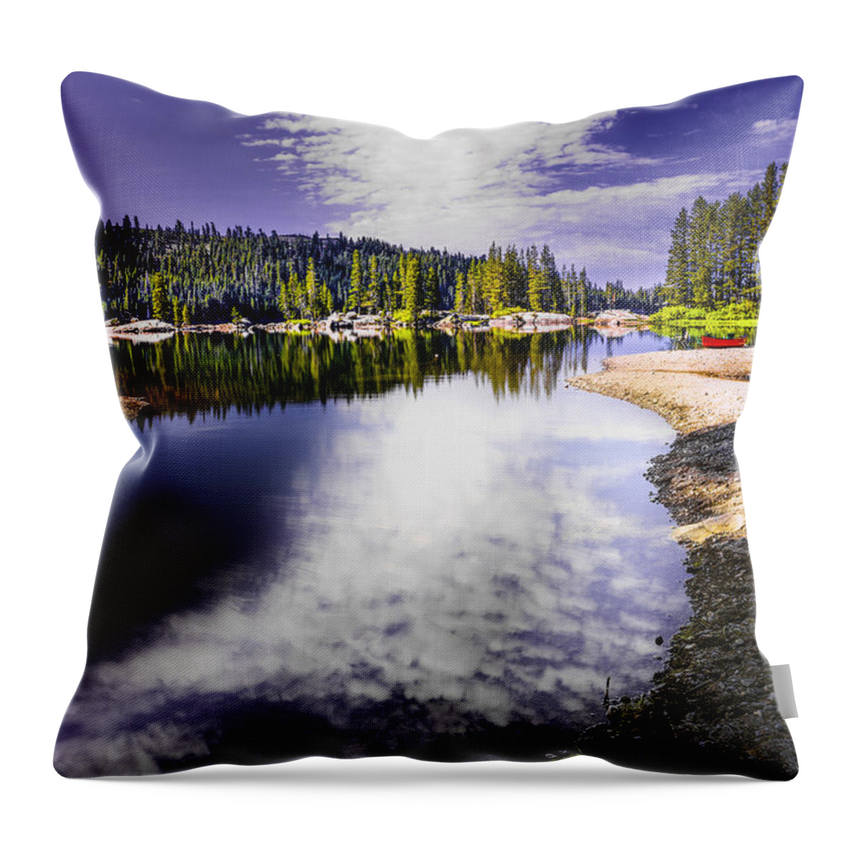 Lake Alpine Throw Pillow featuring the photograph Lake Alpine by Don Hoekwater Photography