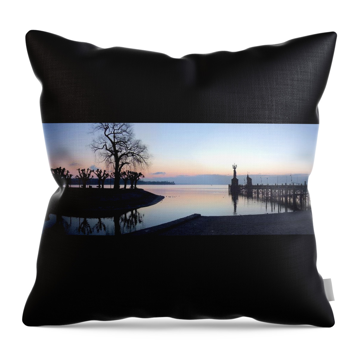Lake Constance Throw Pillow featuring the photograph Lake Constance Sunrise by Steve Ondrus