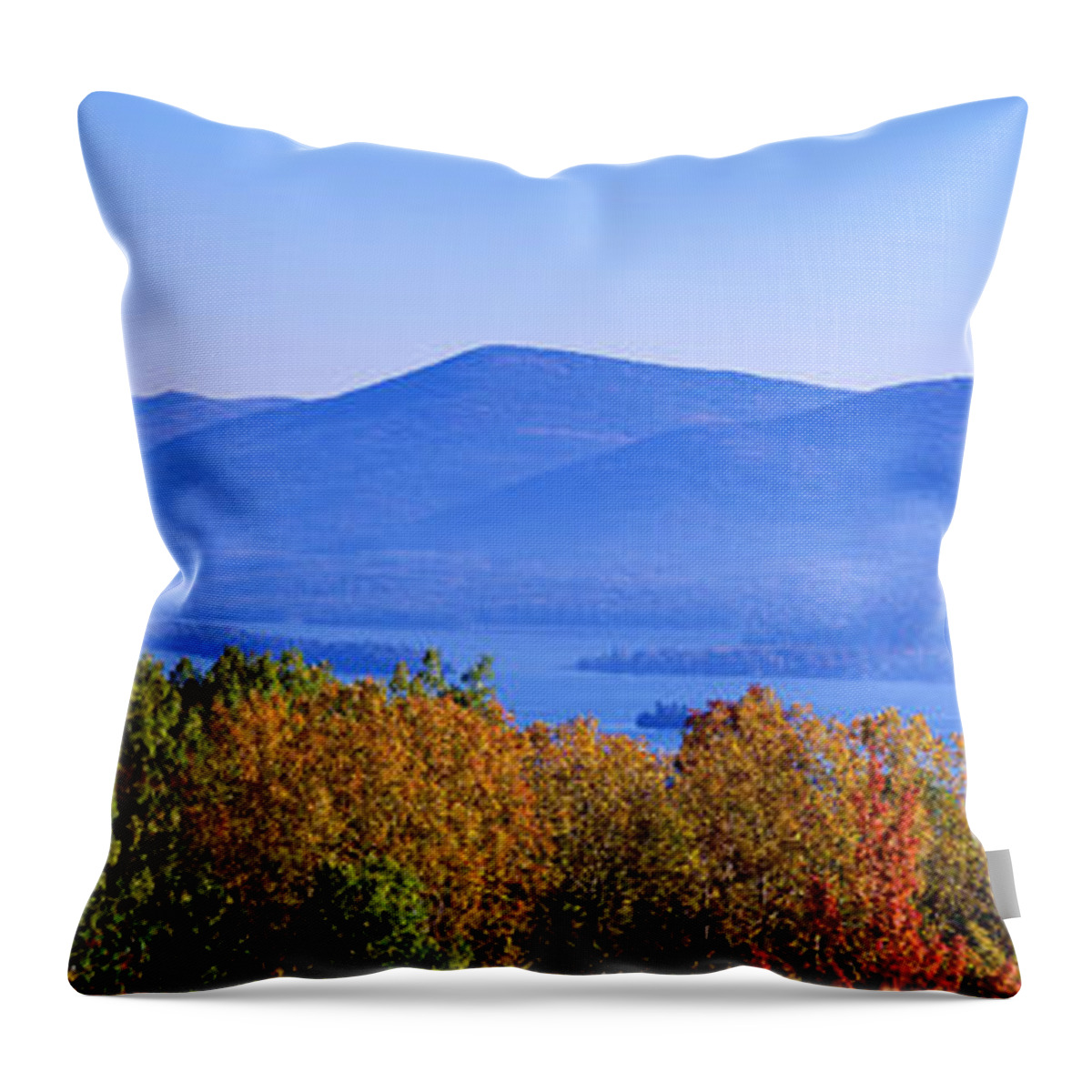 Photography Throw Pillow featuring the photograph Lake George, Adirondack Mountains, New by Panoramic Images