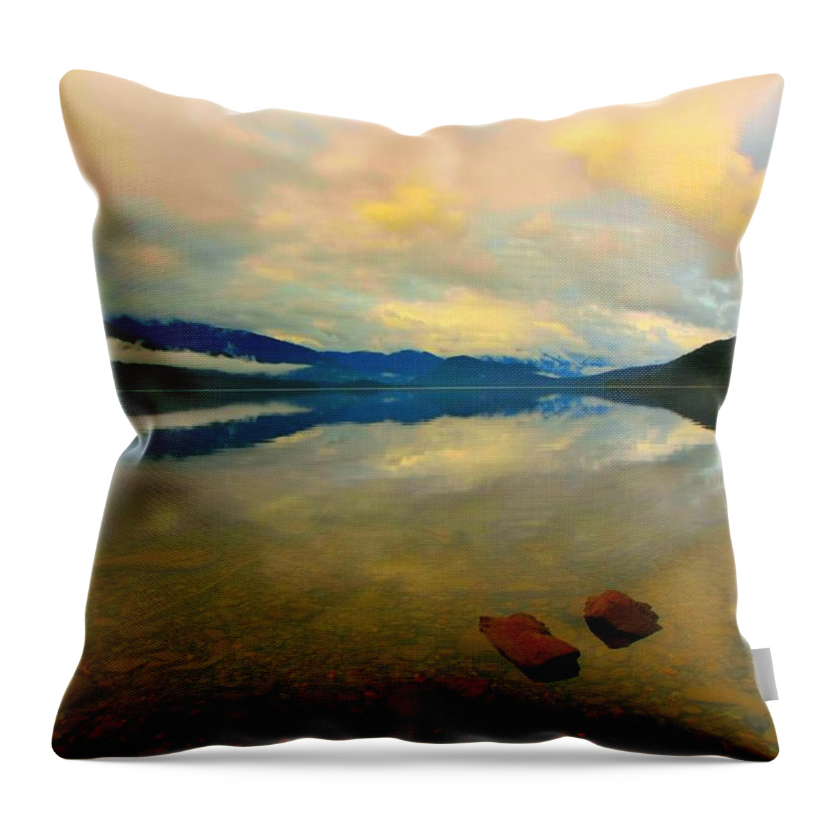 Lake Reflection Throw Pillow featuring the photograph Lake Kaniere New Zealand by Amanda Stadther