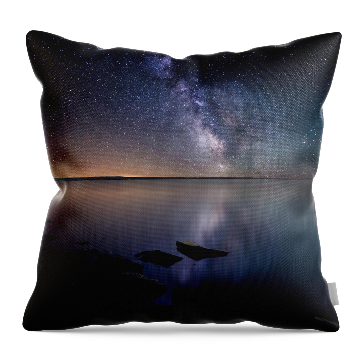 Stars Throw Pillow featuring the photograph Lake Oahe by Aaron J Groen
