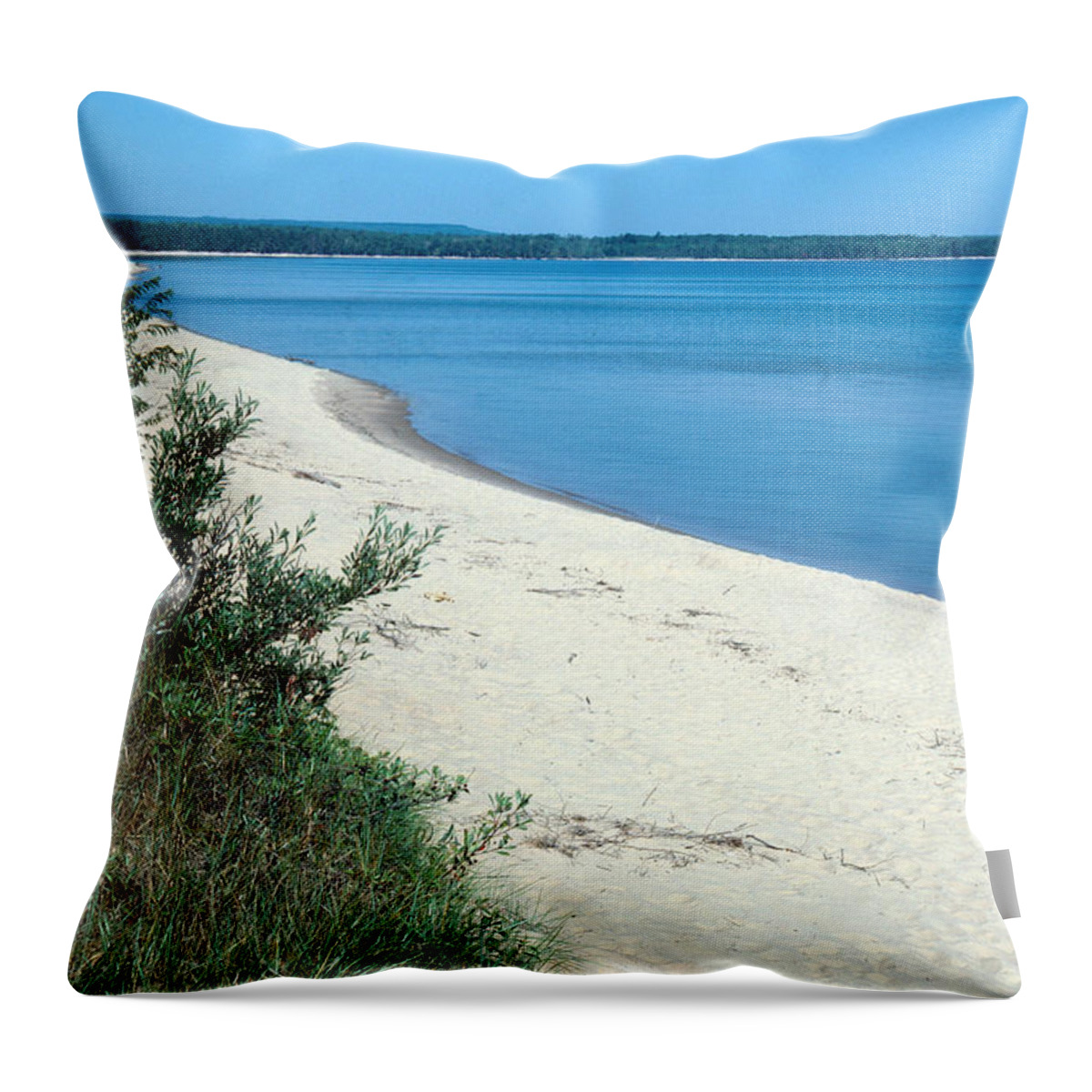 Beach Throw Pillow featuring the photograph Lake Superior Beach by John W. Bova