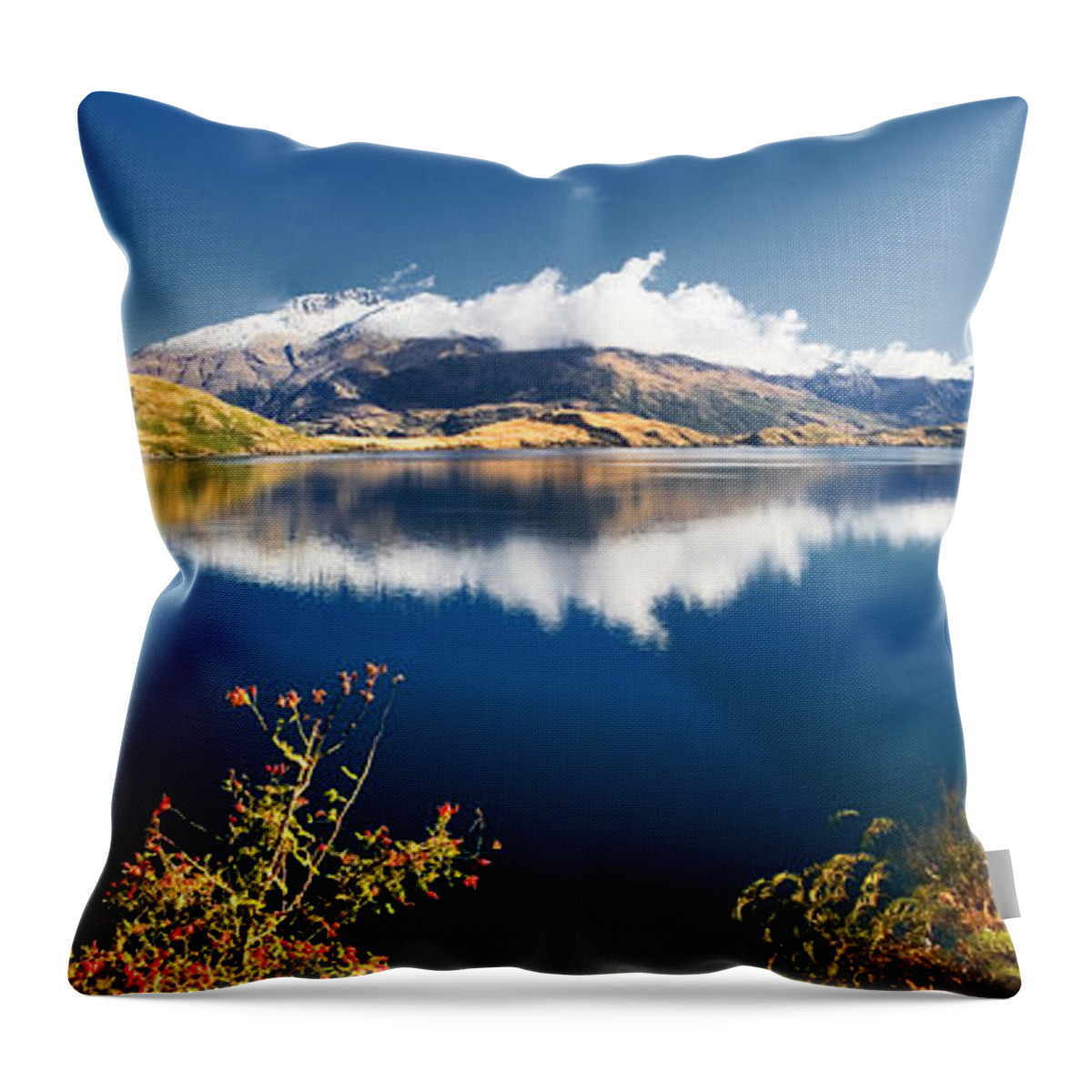 New Zealand Throw Pillow featuring the photograph Lake Wanaka New Zealand by Sheila Smart Fine Art Photography